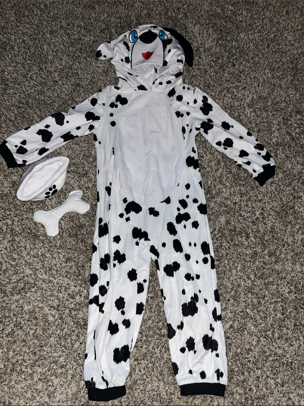 Kids Dalmatian Puppy Costume Jumpsuit with Accessories
